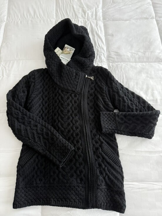 Aran Crafts Sweaters - Aran Craft Hearts Zip Cardigan With Hood, NWT